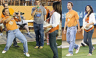 Photos of Matthew McConaughey, Camila, and Levi at the University of Texas Game