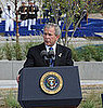 Photo of President Bush Dedicating the Pentagon Memorial Benches on Seven-Year Anniversary of 9/11