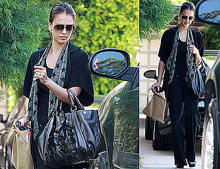 Photos of Jessica Alba in Hollywood, Recently Announced She Designed a Spread the Love T-shirt