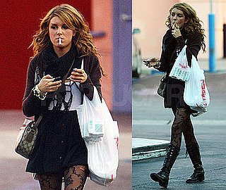 Shenae Grimes Smokes Cigarettes in LA