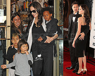 Photos of Brad Pitt, Angelina Jolie, Clint Eastwood at Changeling Premiere, Maddox, Pax, Zahara at Lee's Art Shop