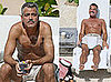 Photos of Shirtless George Clooney With a Mustache in Puerto Rico