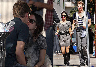 Photos of Rachel Bilson and Hayden Christensen Kissing With Thurman Murman on Lacoste Commercial Set