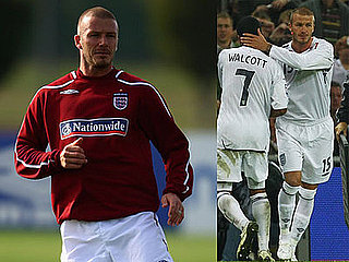 Photos of David Beckham Playing Soccer For FIFA 2010 World Cup Qualifying Game vs Kazakhstan at Wembley Stadium on Saturday
