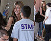 Photos of Jennifer Aniston at John Mayer's Birthday Party and Visiting Cahuenga Elementary School