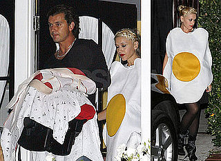 Photos of Gwen Stefani, Gavin Rossdale, Kingston Rossdale, Zuma Rossdale in Egg and Bacon Costumes at Halloween Party