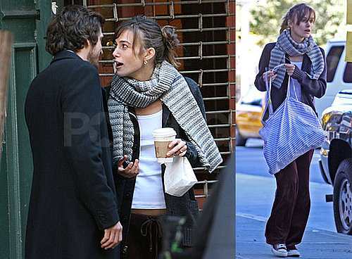 Photos of Keira Knightley and Guillaume Canet on the Set of Late Night