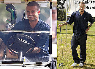 Photos of David Beckham in LA playing golf