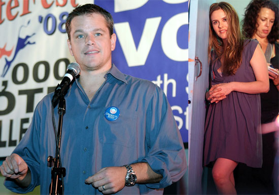 Matt Damon at Obama Rally