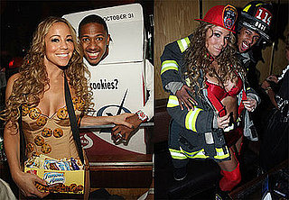 Photos of Nick Cannon and Mariah Carey Dressed up as Firefighters and Milk and Cookies For Halloween Eve Costume Party in NYC