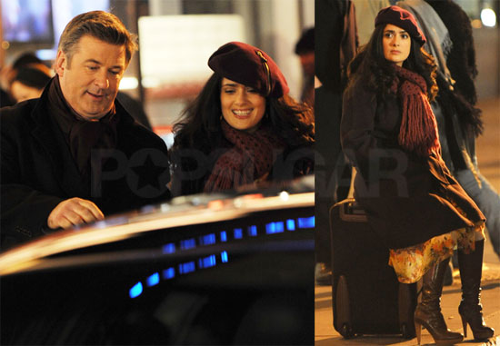 Salma Hayek and Alec Baldwin on 30 Rock Set