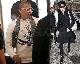 Rihanna and Chris Wear Winter White in Paris