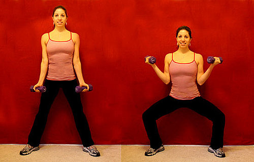 Wide Squat and Biceps Curl