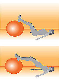 Get on the Ball: Straight Leg Bridge With Ball