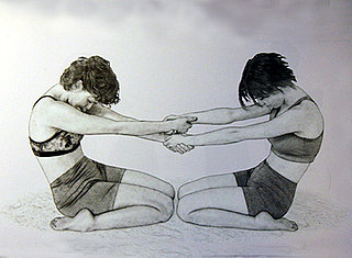 Partner Yoga Pose: Mirrored Hero Pose