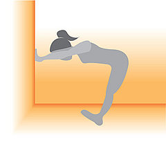 Stretch It: Calf and Shoulder Stretch Against a Wall Stretch It: Calf and Shoulder Stretch Against a Wall