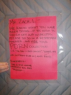Note to Guy Who's Been Stealing Wireless From Roommates