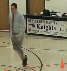 Saran-Wrapped Teacher Falls During Relay Race Saran-Wrapped Teacher Falls During Relay Race