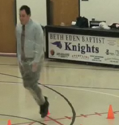 Saran-Wrapped Teacher Falls During Relay Race