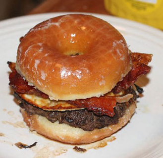 Donut Bacon Egg Burger