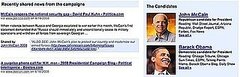 Read the Shared News Stories of Barack Obama and John McCain