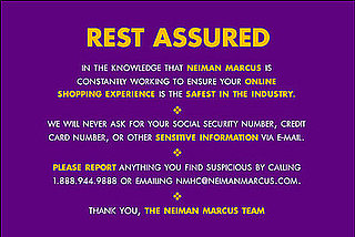 Neiman Marcus Emails Its Customers with Security Assurance about Online Shopping with Them