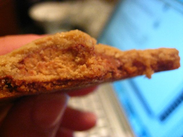Cross-section of the peanut butter cup. Cross-section of the peanut butter cup.