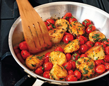 Monday's Leftovers: Sautéed Scallops With Cherry Tomatoes Monday's Leftovers: Sautéed Scallops With Cherry Tomatoes