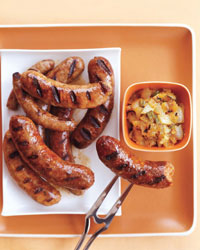 Sunday BBQ: Chicken Sausages With Grilled Onion Chowchow