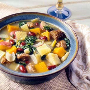 Sunday Slow Cooker: Minestrone With Squash & Pork Sausage Sunday Slow Cooker: Minestrone With Squash & Pork Sausage
