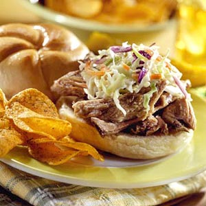Sunday Slow Cooker: Pork and Slaw Barbecue Rolls