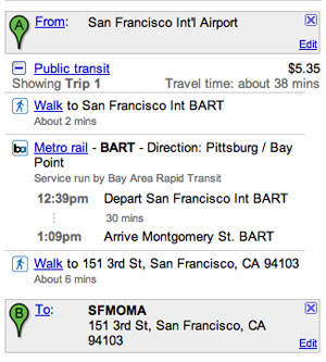 GoogleMaps Plans your Public Transportation Trips 2008-05-02 13:03:09