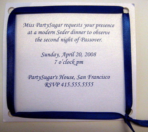 Come Party With Me: Passover — Invite