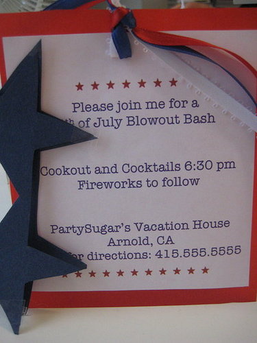 Come Party With Me:  Fourth of July — Invite