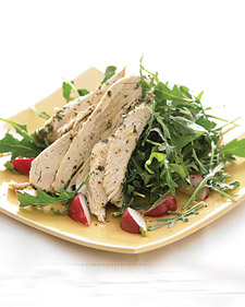 Fast & Easy Dinner: Chicken with Lemon Over Arugula