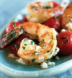Fast & Easy Dinner: Shrimp With Cherry Tomatoes and Feta Fast & Easy Dinner: Shrimp With Cherry Tomatoes and Feta