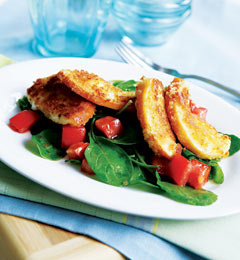 Fast & Easy Dinner: Arugula and Fried Mozzarella Salad Fast & Easy Dinner: Arugula and Fried Mozzarella Salad