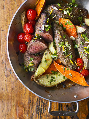 Fast & Easy Dinner: Beef and Sweet Potato Pan Roast Fast & Easy Dinner: Beef and Sweet Potato Pan Roast