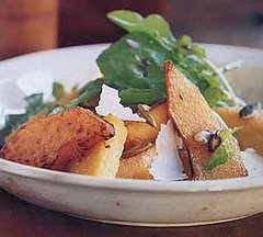 Warm Pumpkin Salad With Polenta and Candied Pumpkin Seeds