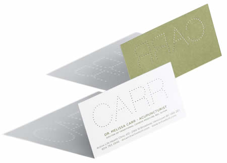 Business card from an acupuncturist. Business card from an acupuncturist.