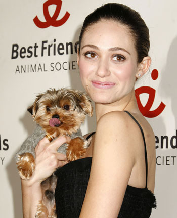 Emmy Rossum Needs a Lint Roller 