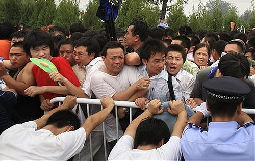Fights Break Out As Chinese Stampede For Last Olympic Tickets