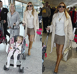 Geri Halliwell Is All Smiles at Heathrow Airport