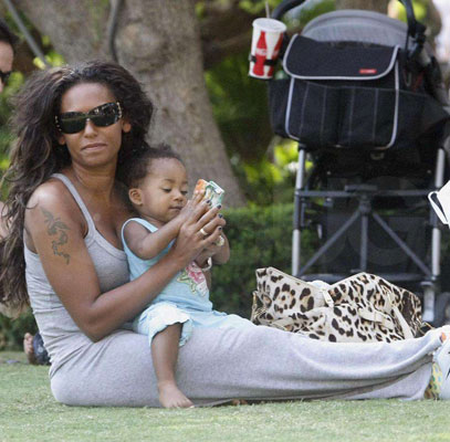 Mel B and Angel Play at the Grove Mel B and Angel Play at the Grove
