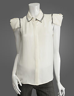 zip sleeve blouse