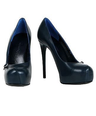 Nina Ricci Dark Marine Leather Platform High Heels