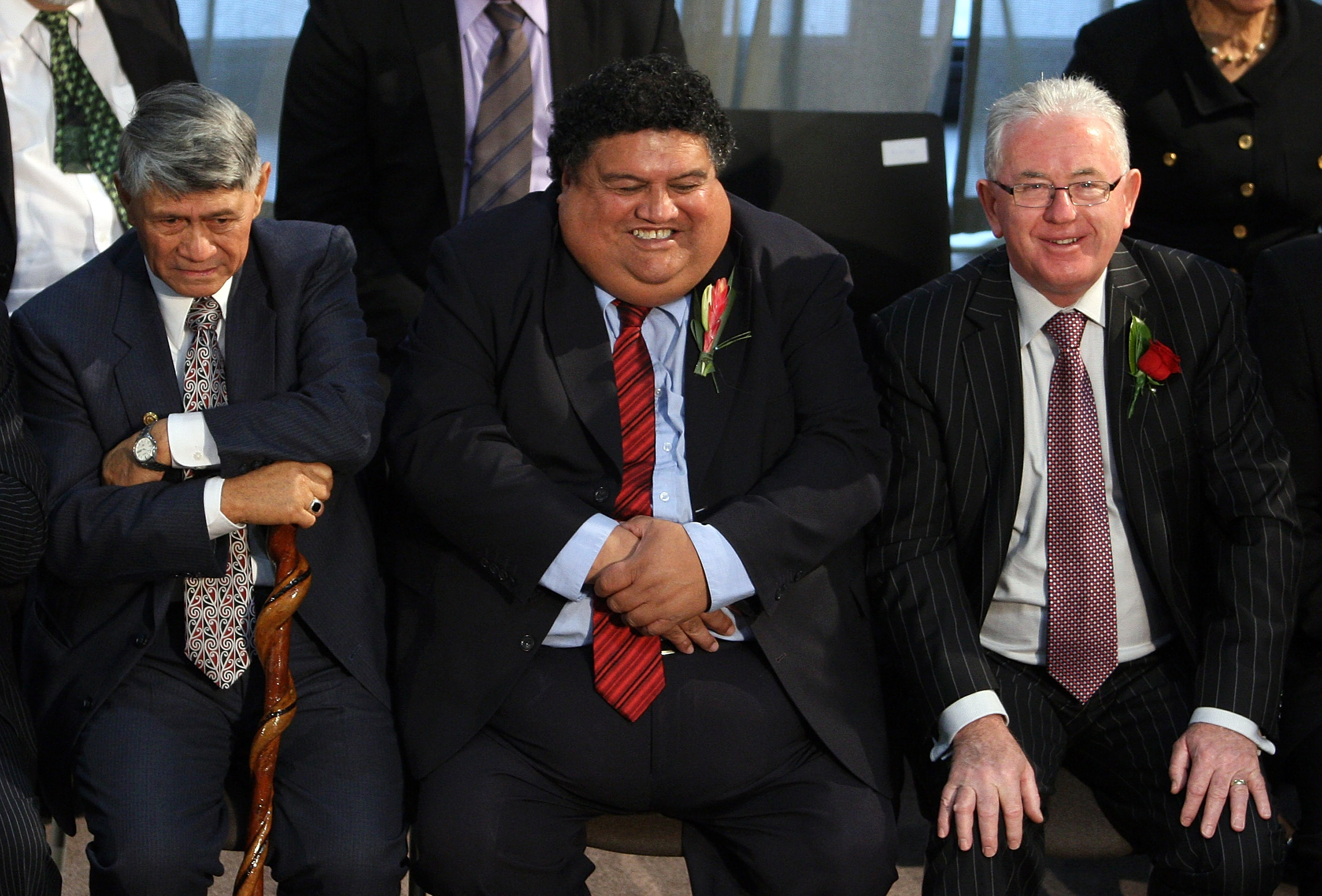 Maori officials wait to sign the historic treaty. Maori officials wait to sign the historic treaty.
