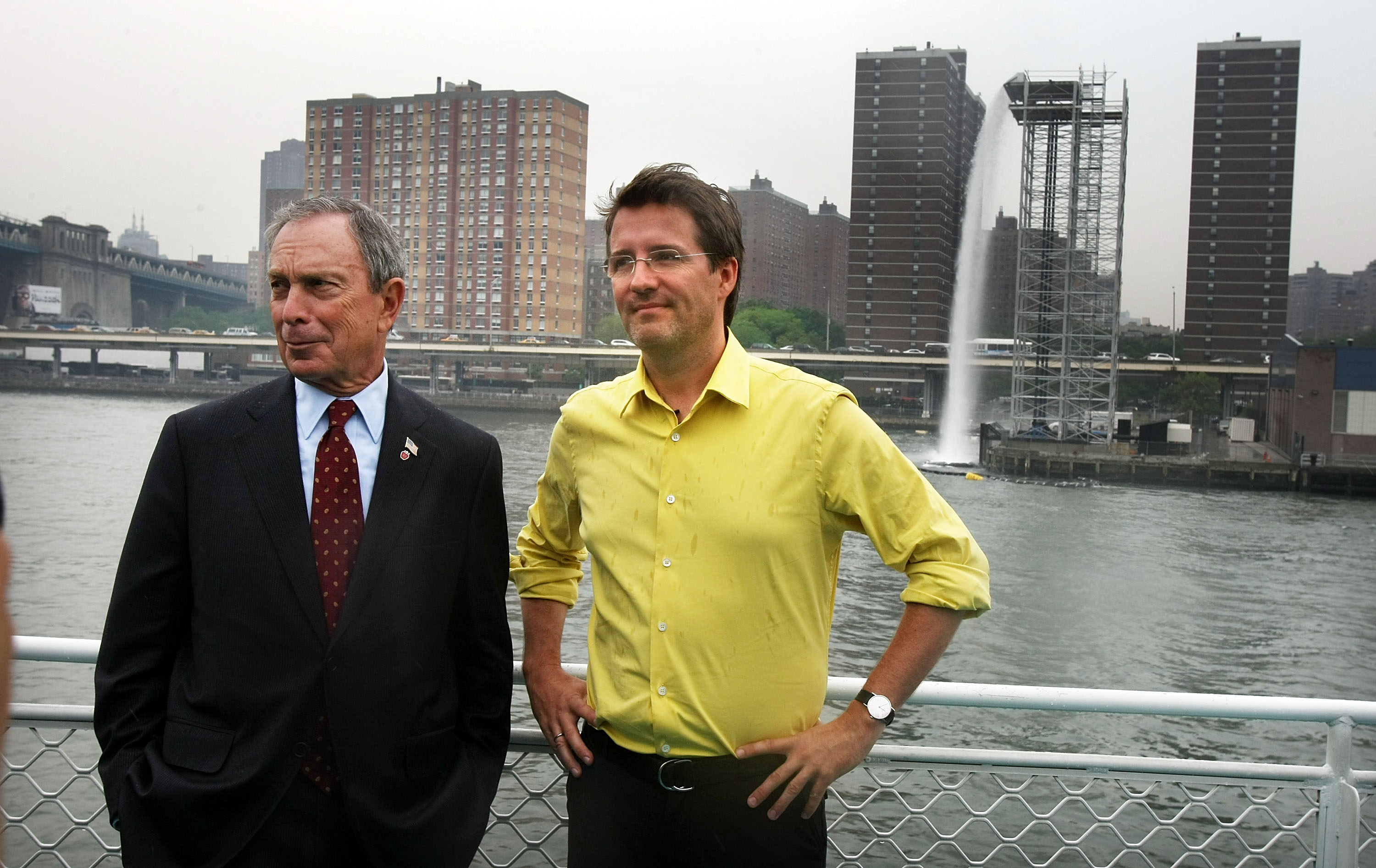 Mayor Bloomgerg and the artist. Mayor Bloomgerg and the artist.