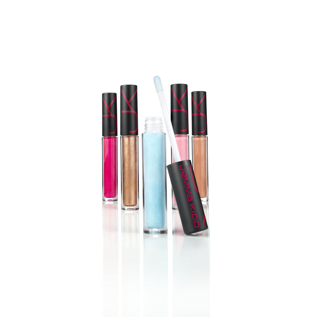 JK Jemma Kidd Maxi Kiss Plumping Lip Gloss (clear blue $17) and Air Kiss Shine Lipgloss ($16). JK Jemma Kidd Maxi Kiss Plumping Lip Gloss (clear blue $17) and Air Kiss Shine Lipgloss ($16).