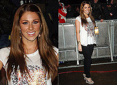 Lucy Pinder's Gold Leopard T-shirt Outfit Lucy Pinder's Gold Leopard T-shirt Outfit